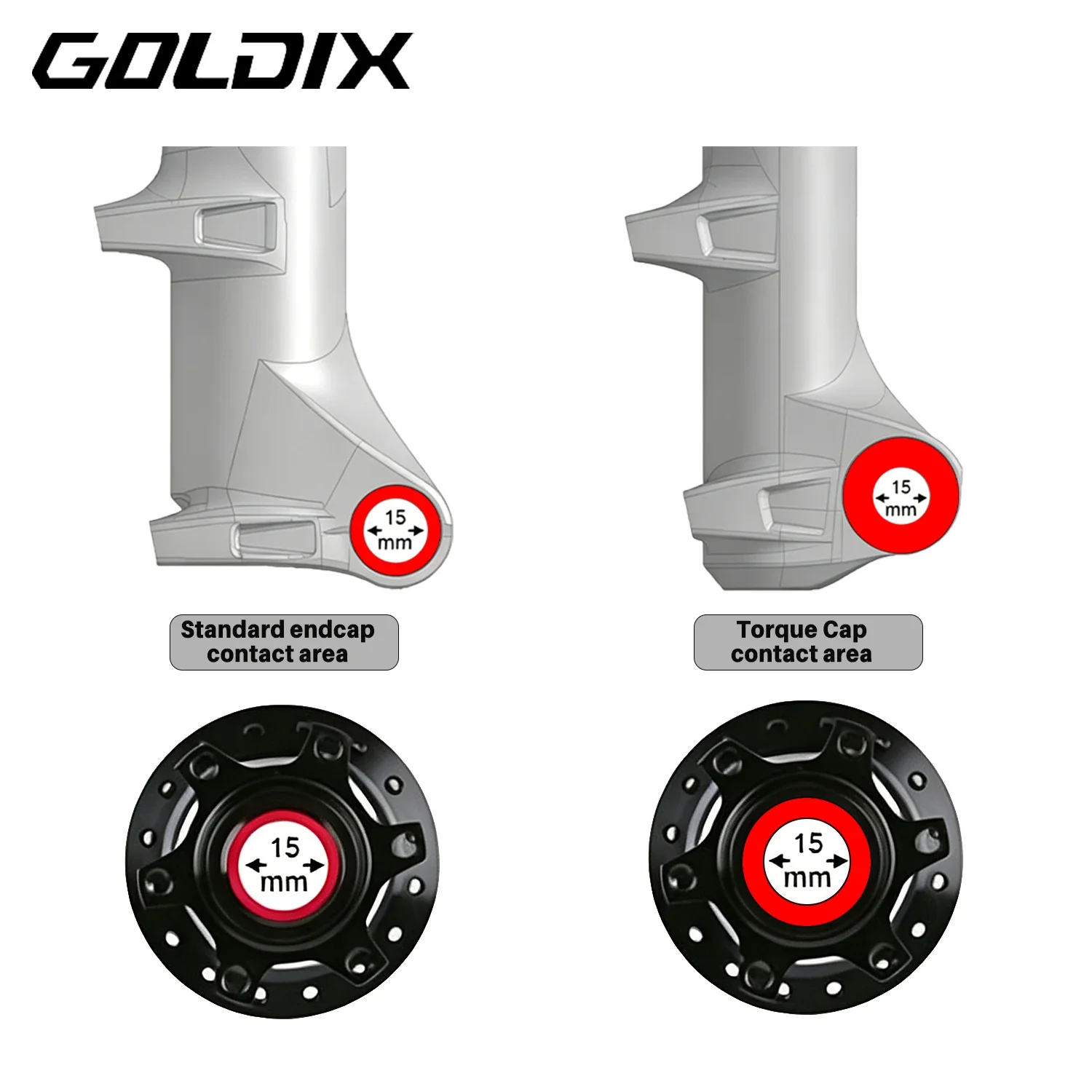 GOLDIX Bicycle Hub Torque Cap For Rockshox Fork Torque Cap Boost 15x110mm Endcap Converter view 3