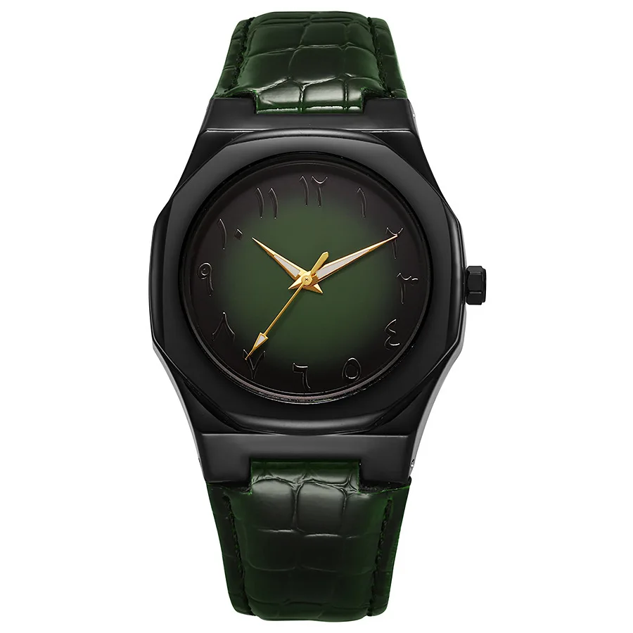 ساعات كوارتز كلاسيكية للرجال أرقام عربية الاتصال الهاتفي مقاوم للماء الأعمال عادية بولي Leather حزام من الجلد ساعة الذكور الهدايا دروبشيبينغ #5