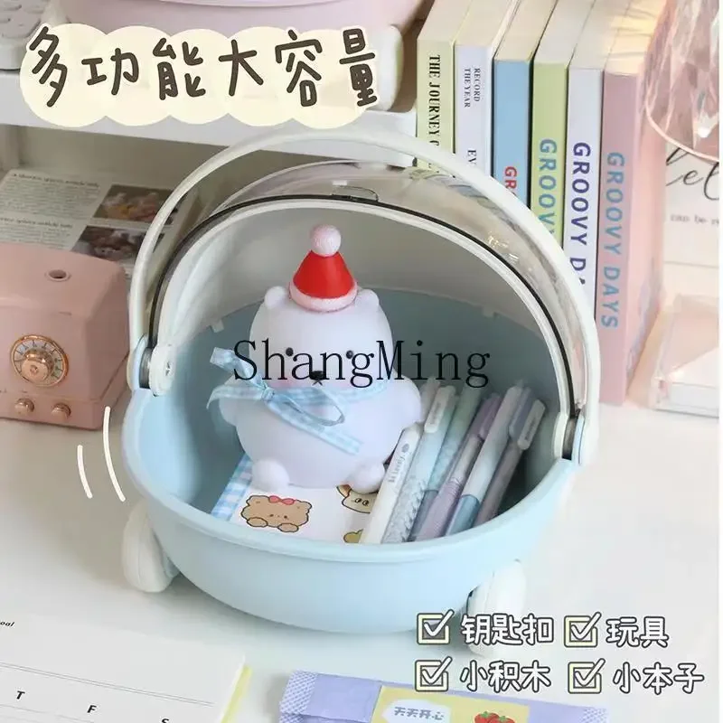

CLL Cradle Cart Storage Box Portable Large Capacity Cotton Doll Toy Storage Basket Flap Design