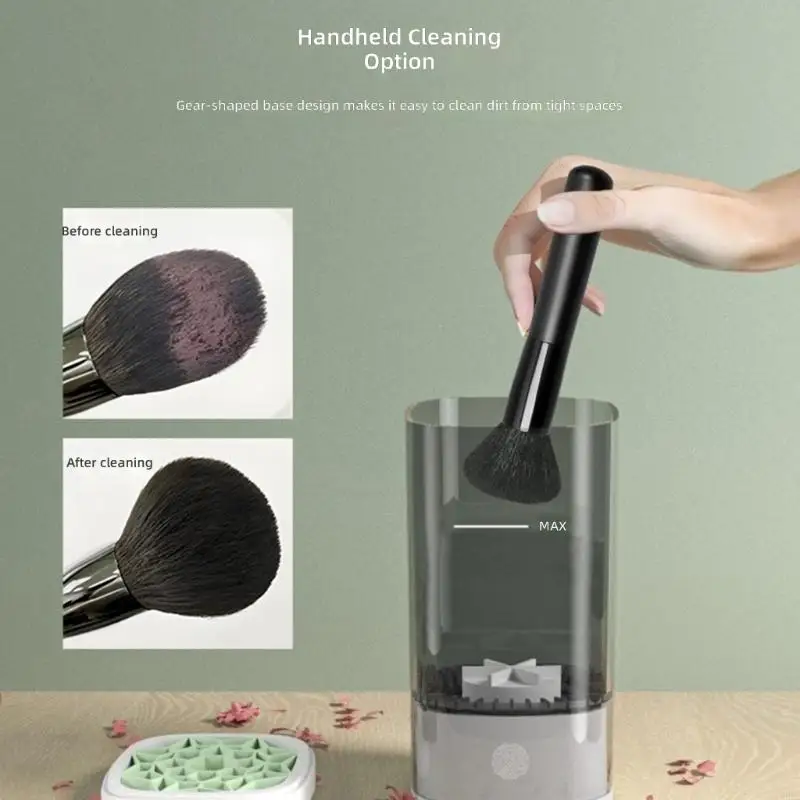  Electric Makeup Brush Cleaner with Drying Stand and Storage Unit for Cleaning