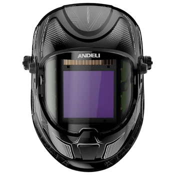 ANDELI Auto Darkening Welding Helmet Large Screen 180 View True Color Solar Welding Helmet 4 ARC Sensors
