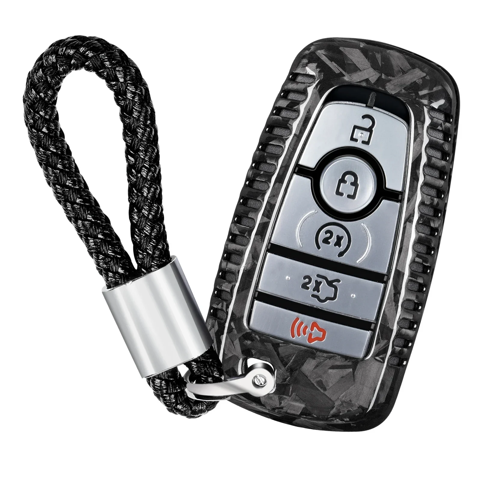 

Carbon Fiber Key Fob Cover For Ford F-150 Fusion Maverick Mustang Edge Explorer Escape Smart Remote Key Shell Case Accessories