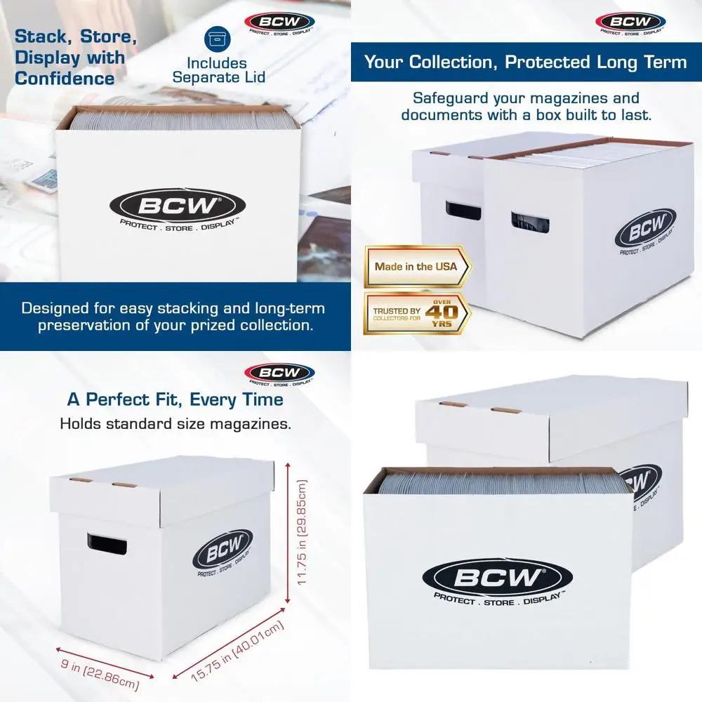 

Набор из 5 прочных картонных коробок для хранения журналов и документов