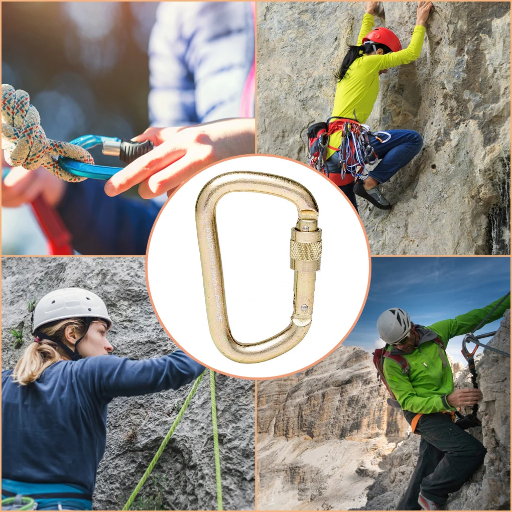 Climbing Carabiner Camping Accessories Carabiner for Backpacking Silver