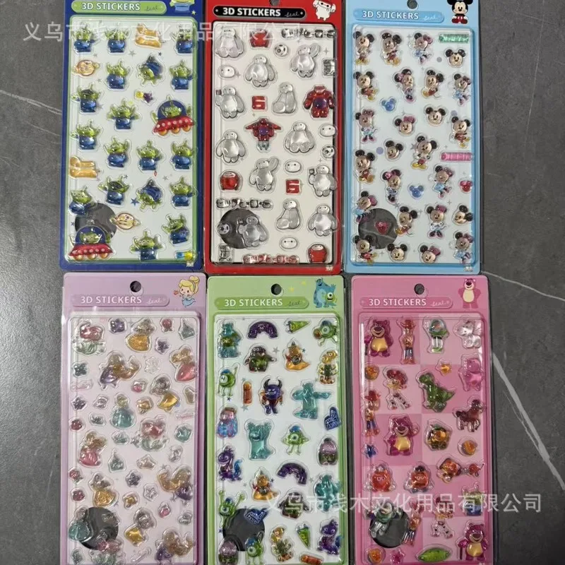 

60pcs Baymax Fat Man Alien 3d Solid Embossed Relief Stereo Sticker Diy Mobile Phone Decor Sticker Student Hand Account Stationer