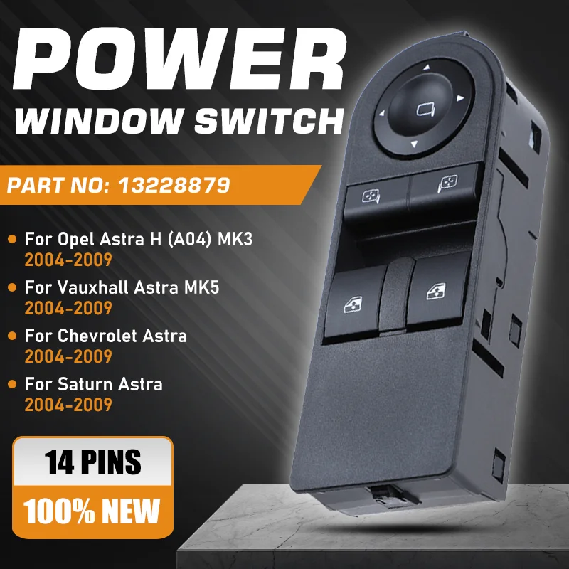 

For Opel Astra H MK3 Chevrolet Astra Saturn Astra Vauxhall Astra MK5 2004-2009 Power Window Regulator Control Switch 13228879
