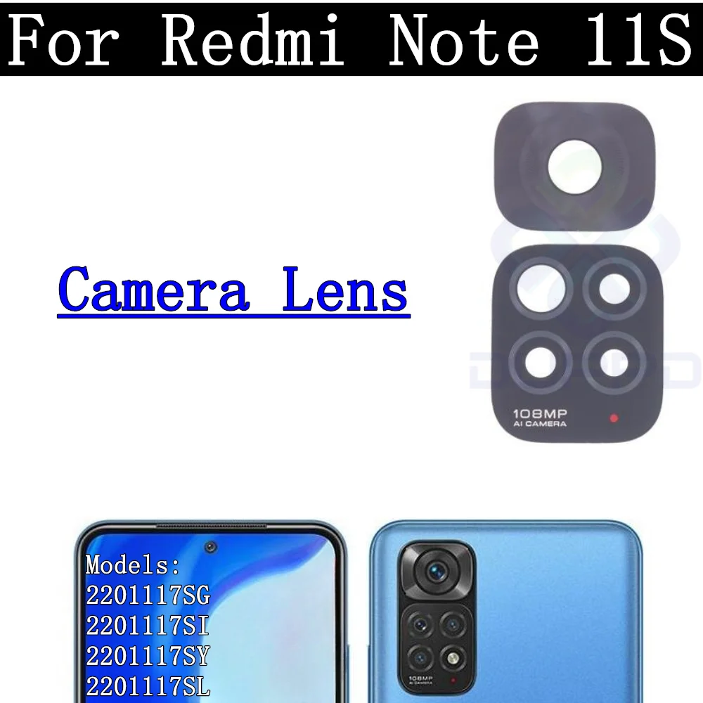 Note11S Rear Camera Flex Cable For Xiaomi Redmi Note 11S Front Selfie Small Facing Main Back Camera Glass Lens