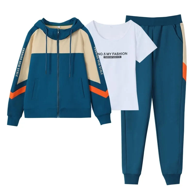 Mother Clothes 3 Piece Set 2023 Spring Autumn New Fashion Casual Sports Suits Middle-Aged Women Sportswear Tracksuits Outfit 4XL