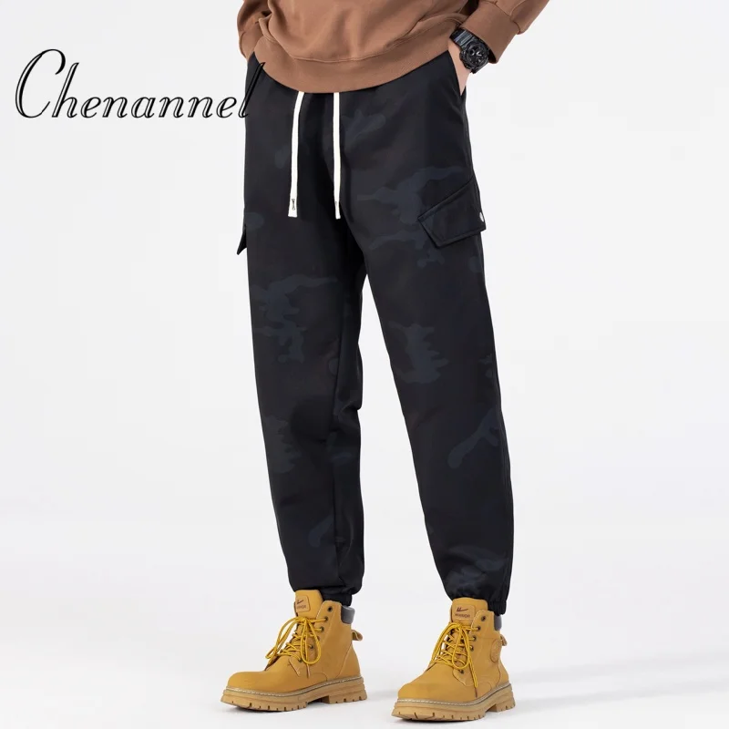 

Мужские мешковатые брюки, камуфляжные, с несколькими карманами, с эластичной резинкой на талии, уличная одежда, весенне-осенние свободные брюки в стиле хип-хоп для занятий спортом