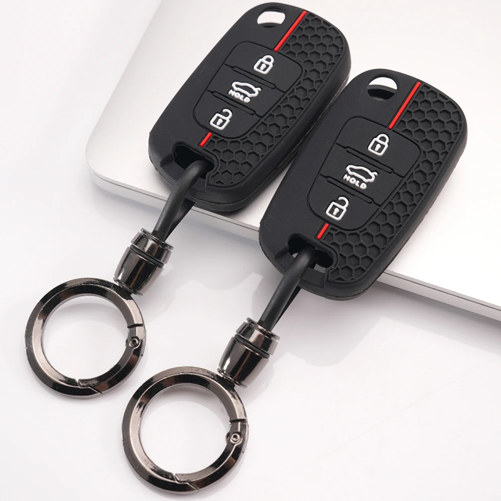 Remote Key Protector With Wrist Strap For Kia Rio Rio X-Line K2 Sportage Sorento Optima K5 Soul Ceed Cerato K3 Picanto Seltos