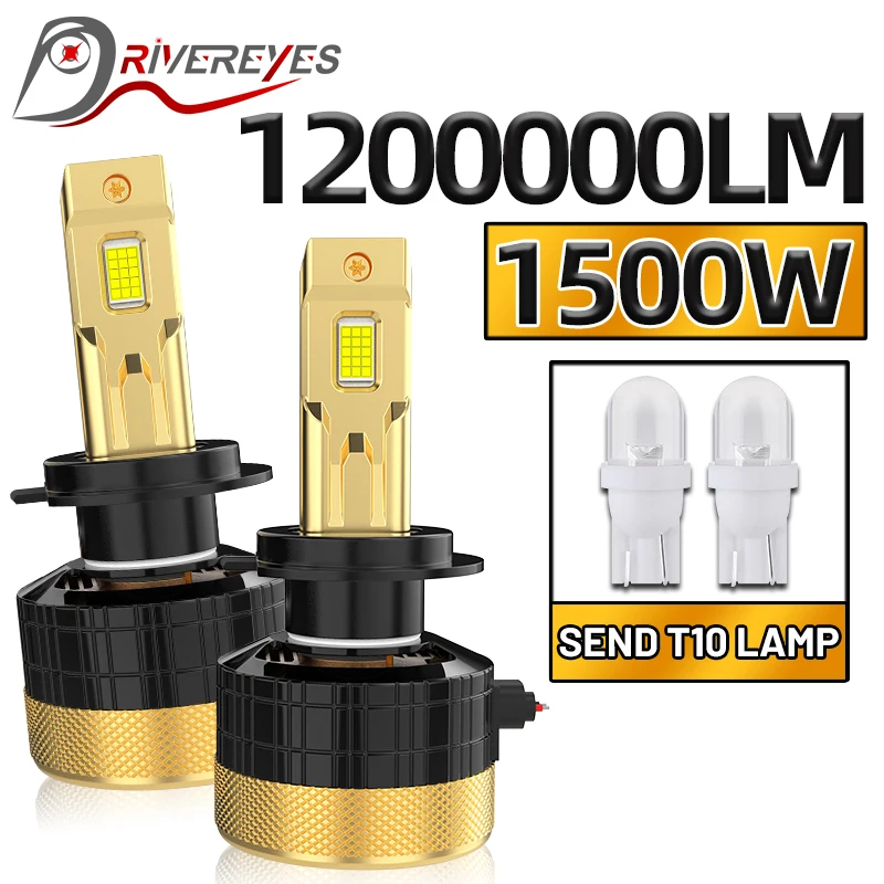 1500W H11 LED H7 H4 1200000LM Canbus H1 H8 H9 HB4 HB3 9005 9006 9012 HIR2 6500K Turbo Car Light 30PCS 9054 CSP 2PCS Fog Lamp T10