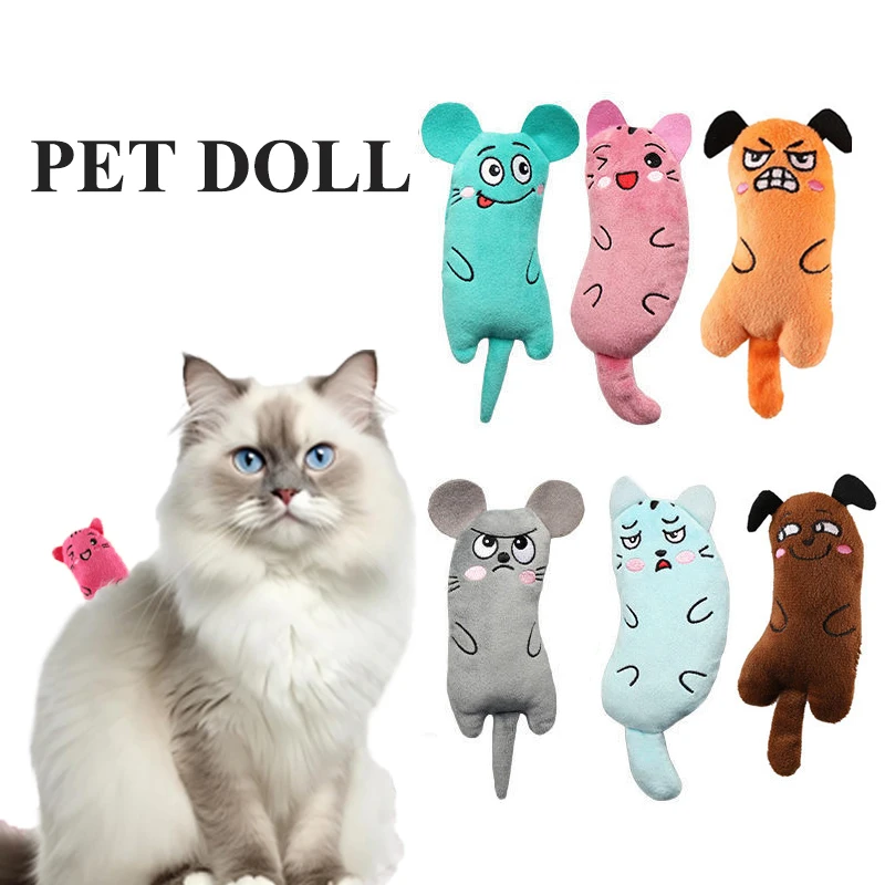 

Cute Cat Toys Funny Interactive Plush Cat Toy Mini Teeth Grinding Catnip Toys Kitten Chewing Squeaky Toy Pets Accessories