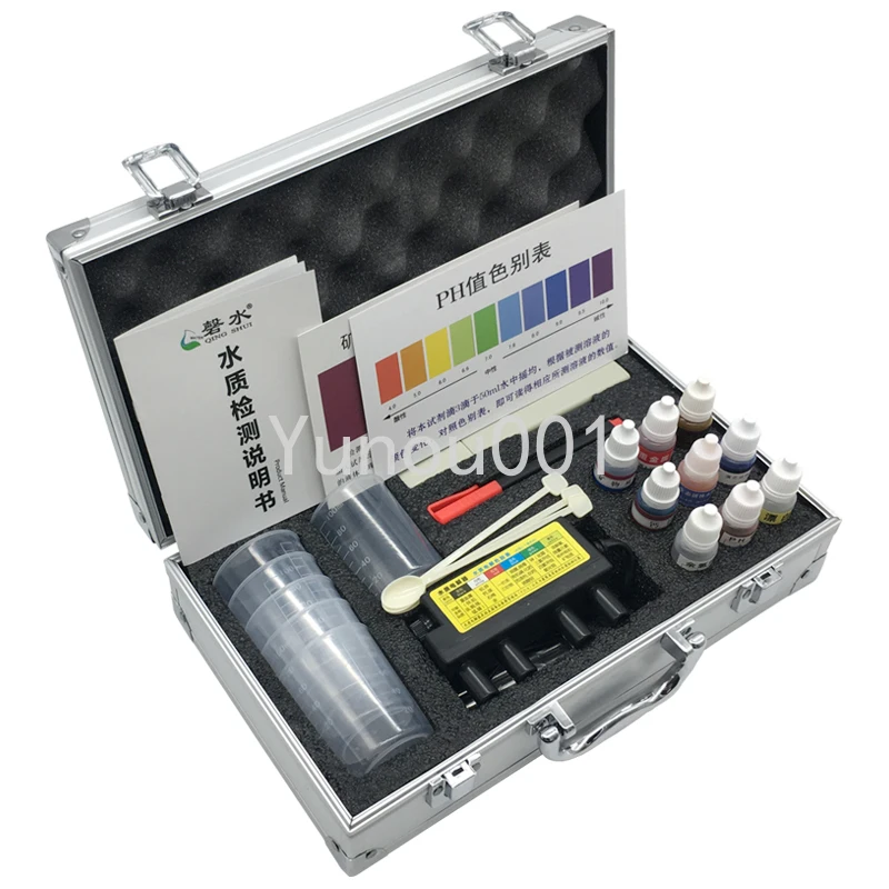 Water Quality Testing Toolbox TDS Testing Pen Electrolyser PH Residual Chlorine Calcium Magnesium Hardness Mineral Reagent Kit