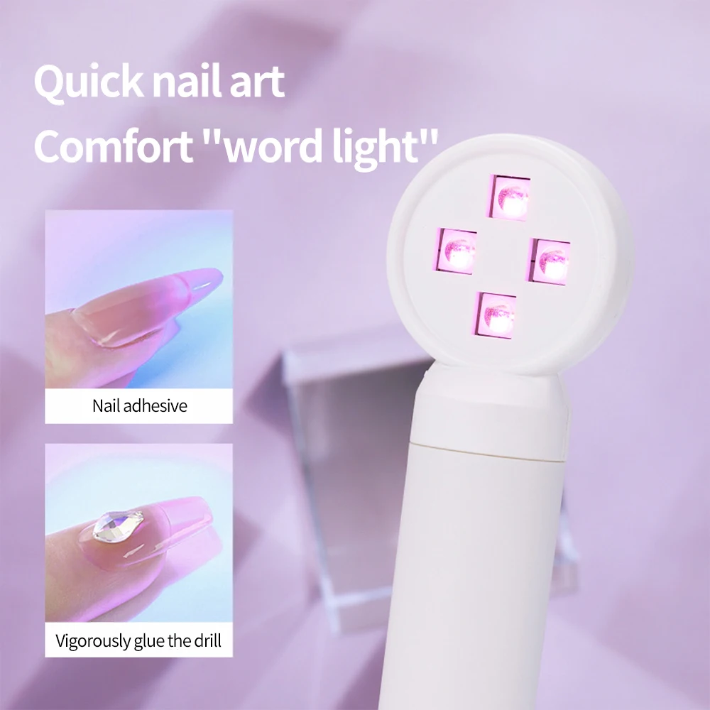 LINMANDA Mini UV Light Lamp Flashlight 12W UV Gel Glue Curing Lamp Handheld USB Rechargeable UV LED Nail Quick Drying Light