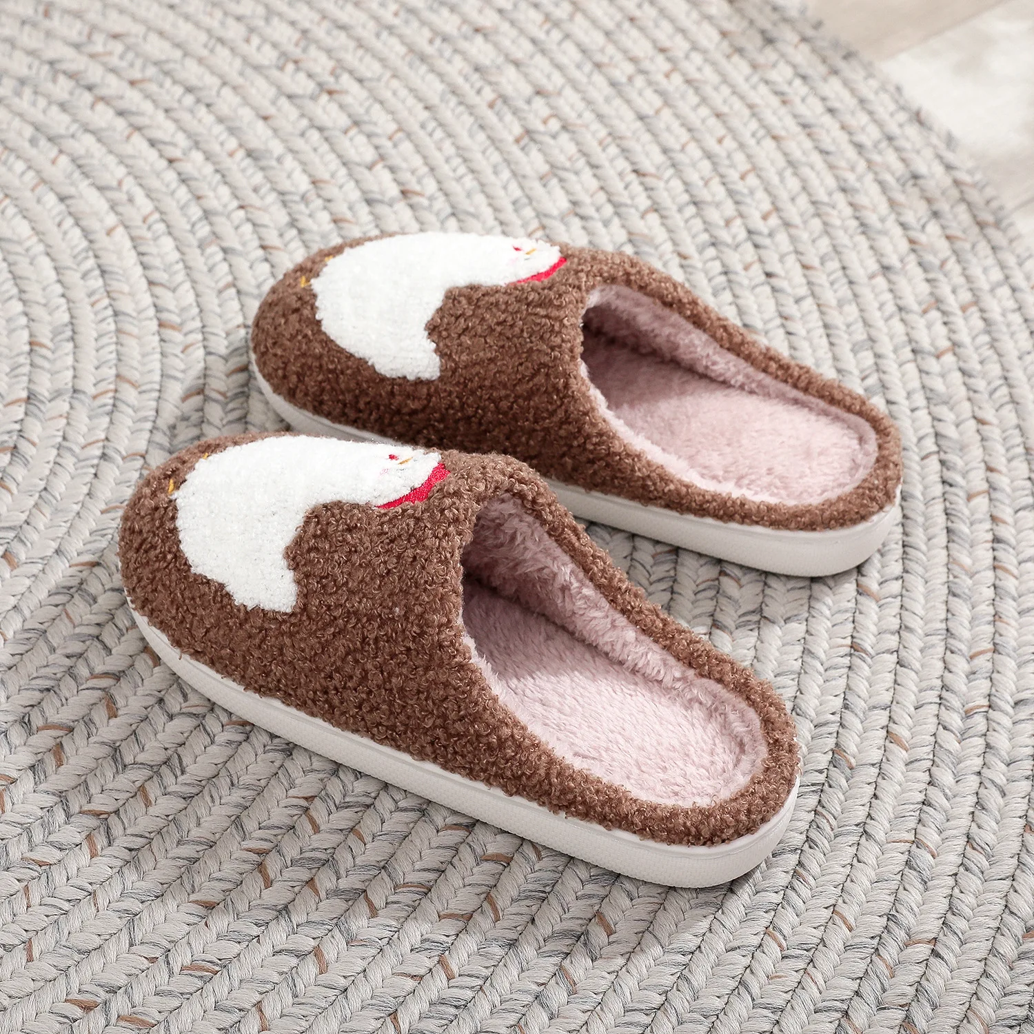 2026 Damen Herren Cartoon Niedliche Küken-Druck Baumwoll-Hausschuhe Fleece-Oberfläche für Zuhause Herbst Winter Leichte Weiche Innenraum-Schuhe – Detail 7
