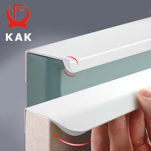 Kak Hidden Cabinet White kéo ngăn kéo có thể tùy chỉnh Tay cầm đồ nội thất dài bằng hợp kim tủ bếp hợp kim 7 Tay cầm cửa trắng bán hàng chính - №8