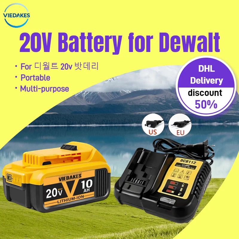 

for DeWalt 18V Battery Tools 10.0Ah DCB200 DCB184 DCB181 Replacement Li-ion Battery for DeWalt MAX XR power tool lithium Battery