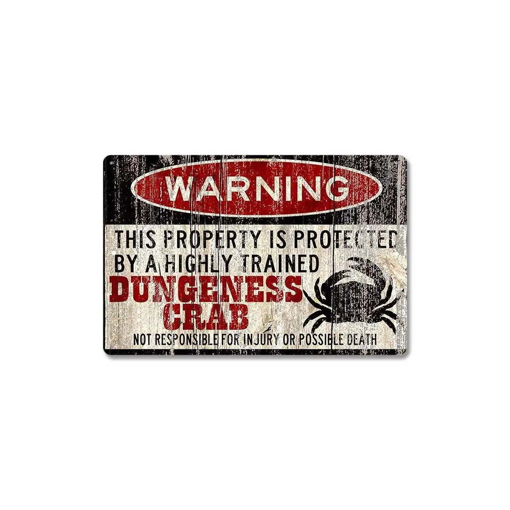 Dungeness Crab Retro Street Sign Household Metal Tin Sign Bar Cafe Car Motorcycle Garage Decoration Supplies12 X 8 Inch