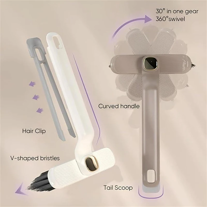 Multi-Function Rotating Crevice Cleaning Brush Hand-held 360° Rotating Corners Cleaning Tool for Bathroom Kitchens Tile Floors