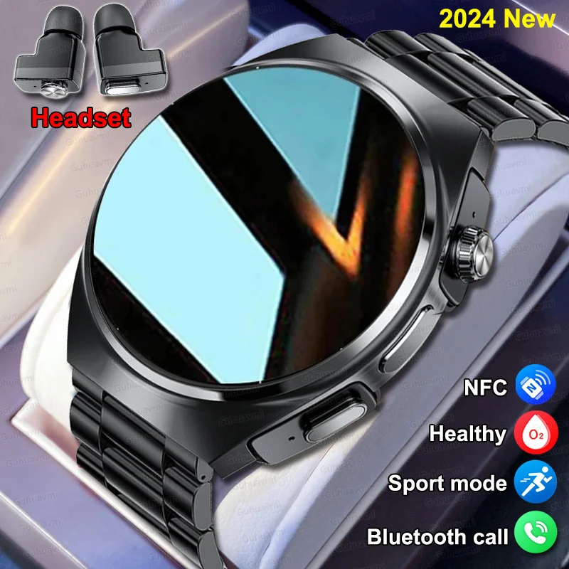 

1.53inch NFC Headset Smart Watch 2 in 1 Multiple Sports GPS Track Health Monitor Custom dial SmartWatch For Huawei Xiaomi IOS