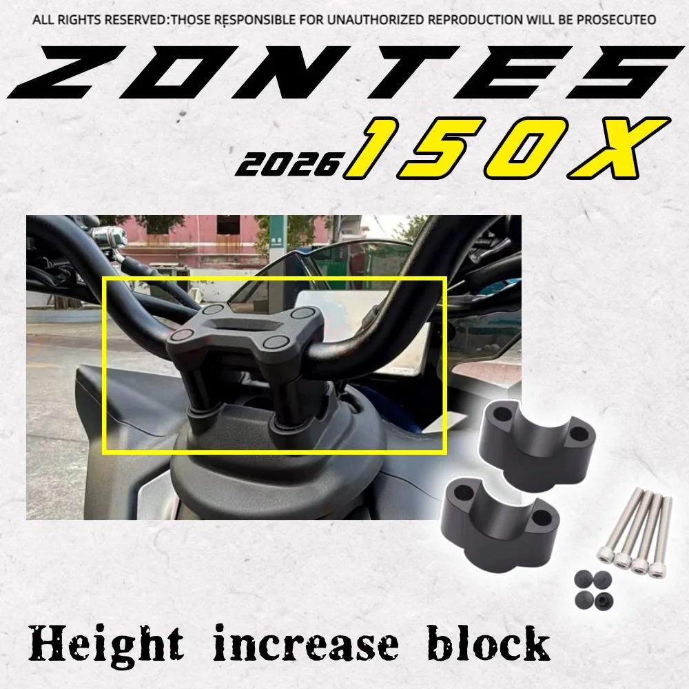 

For 2026 ZONTES 150X modified handlebar lifter, handlebar riser seat, aluminum alloy