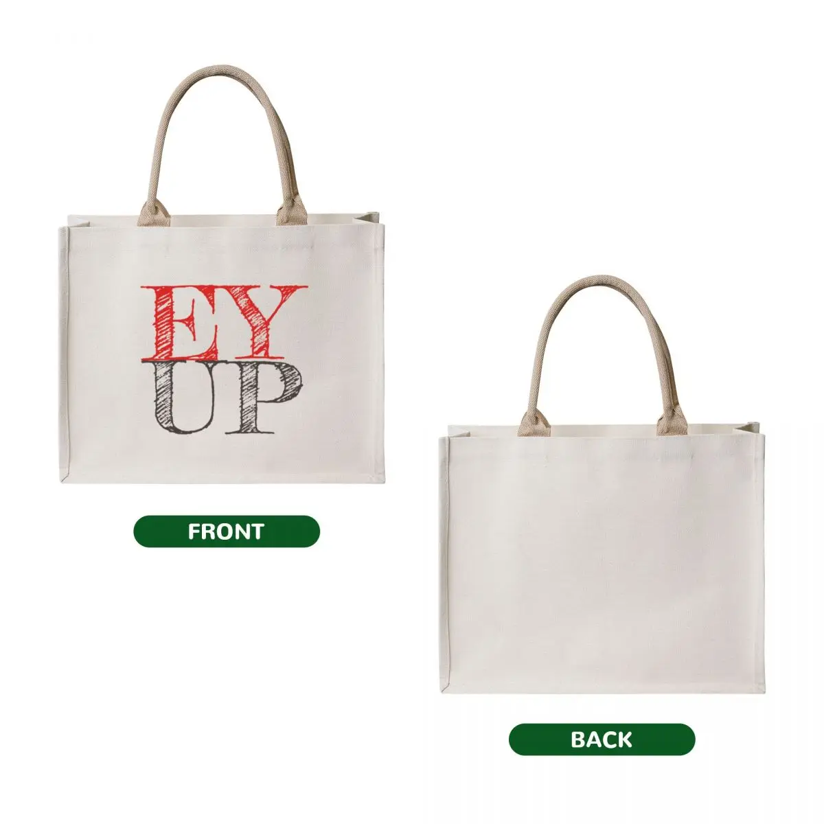 Ey Up (Red and Gray) Tote Bag canvas bags tote bag women woman shopping bag supermarket folding