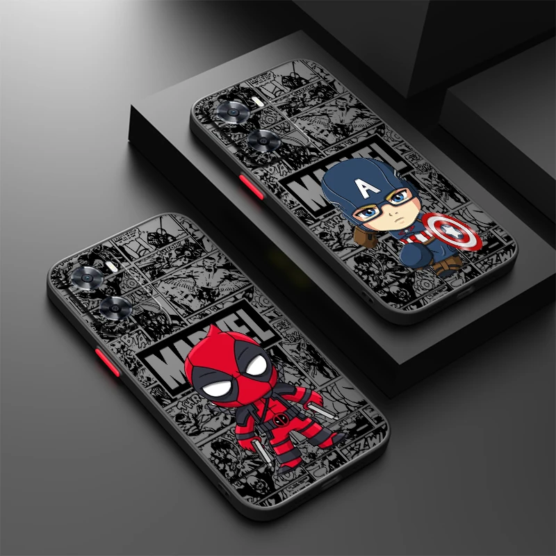 SpiderMan Deadpool Heroic Anime Frosted Translucent For OPPO X5 X3 A54S A5 A94 A16 A53S A57 A74 A72 A96 A98 A78 5G TPU