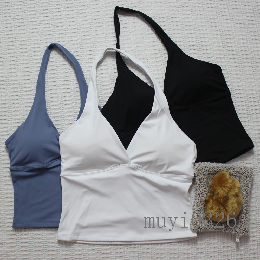 5 Colors Hanging Neck Sports Vest Origin High-Strength Exposed Suspender Chest Pad Hanging Neck Sports Bra