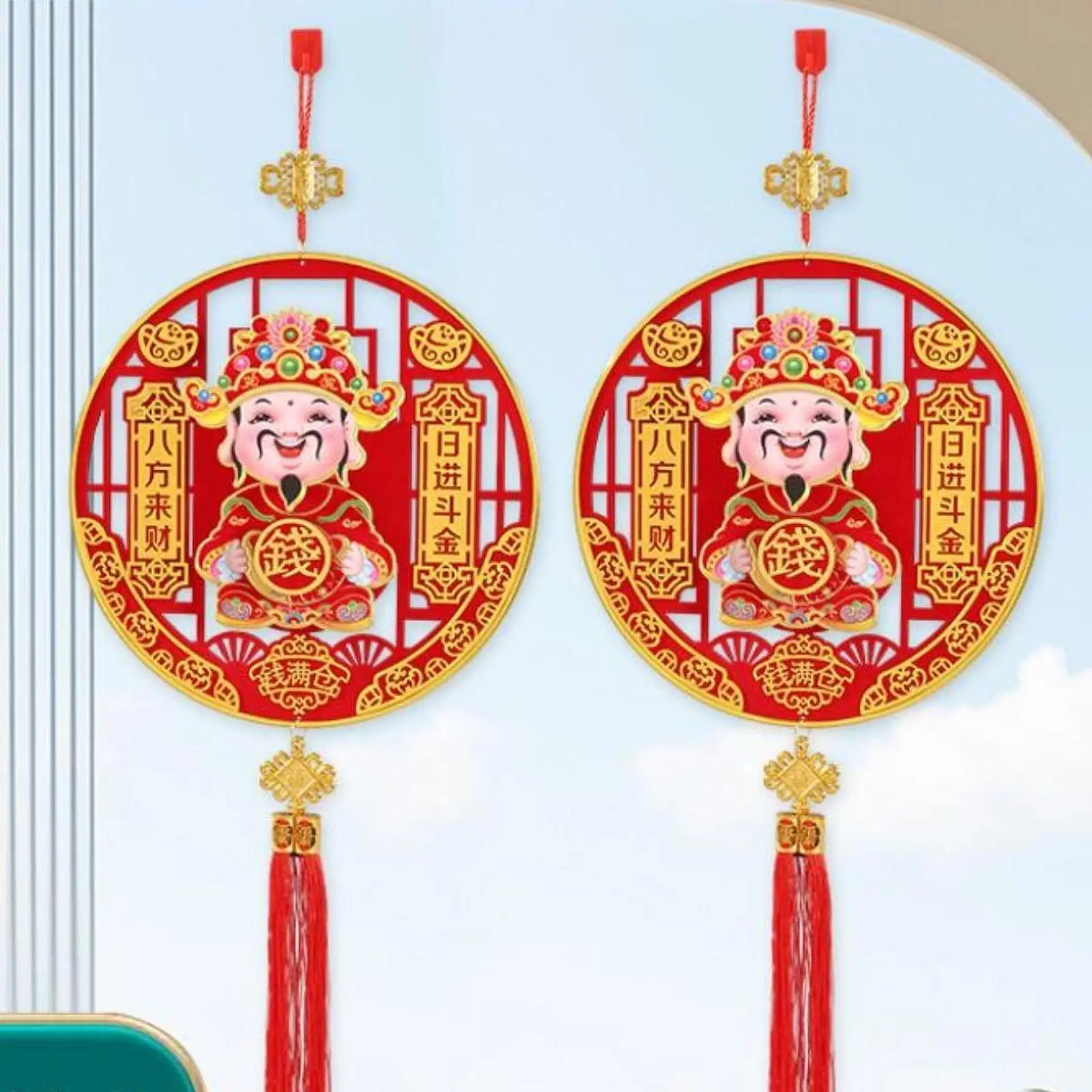 السنة الصينية الجديدة نعمة معلقة الديكور 2025 السنة القمرية سهلة معلقة عطلة ديكور الأحمر كاي شين زخرفة للمنزل مكتب #4