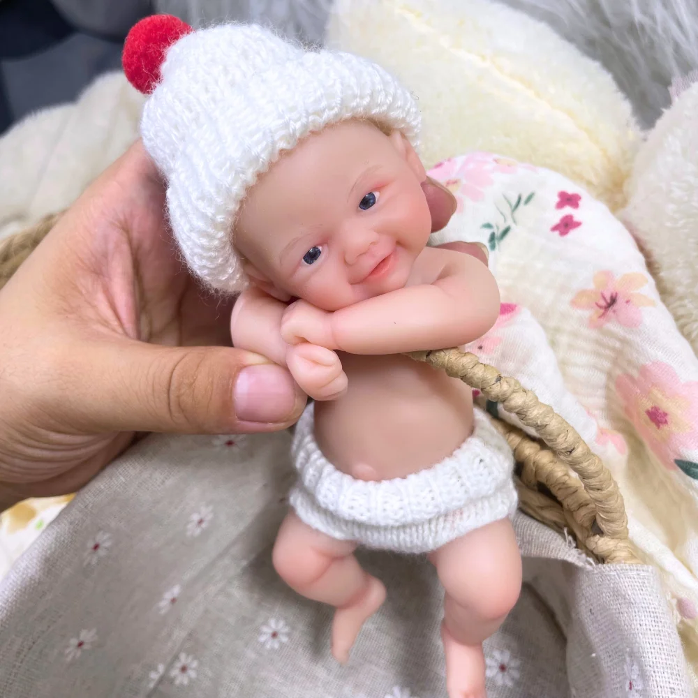 Mini 6 Inch 15CM Silicone Chubby Reborn Baby Doll Vivienne Full Soft Solid Silicone Doll Girl Birthday Christmas Gift