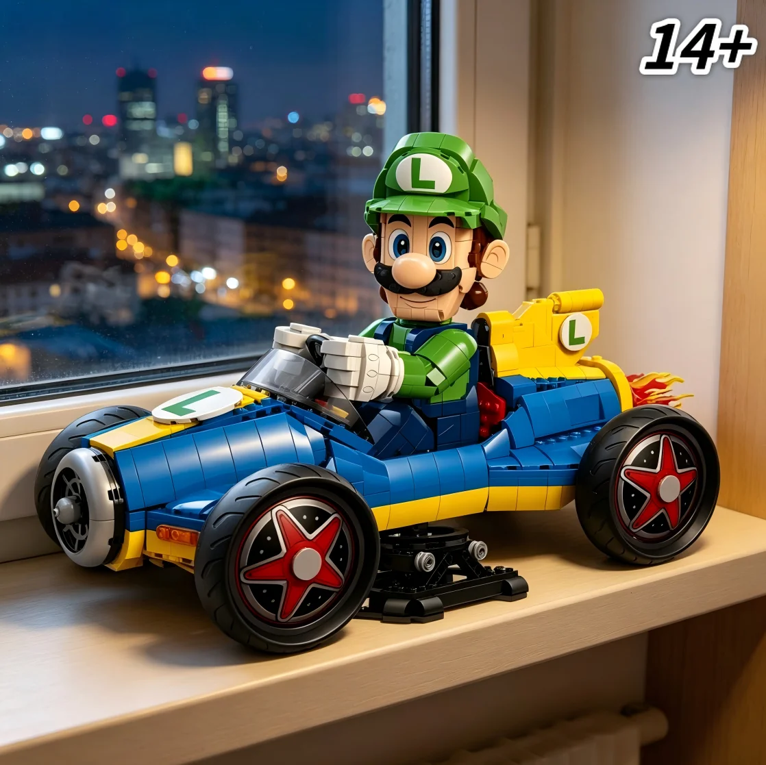 Nuevo 2026: Set de Bloques de Construcción Luigi & Mach 8 de 2234 Piezas, Adorno de Carreras Único, Regalo Pequeño de Alta Gama