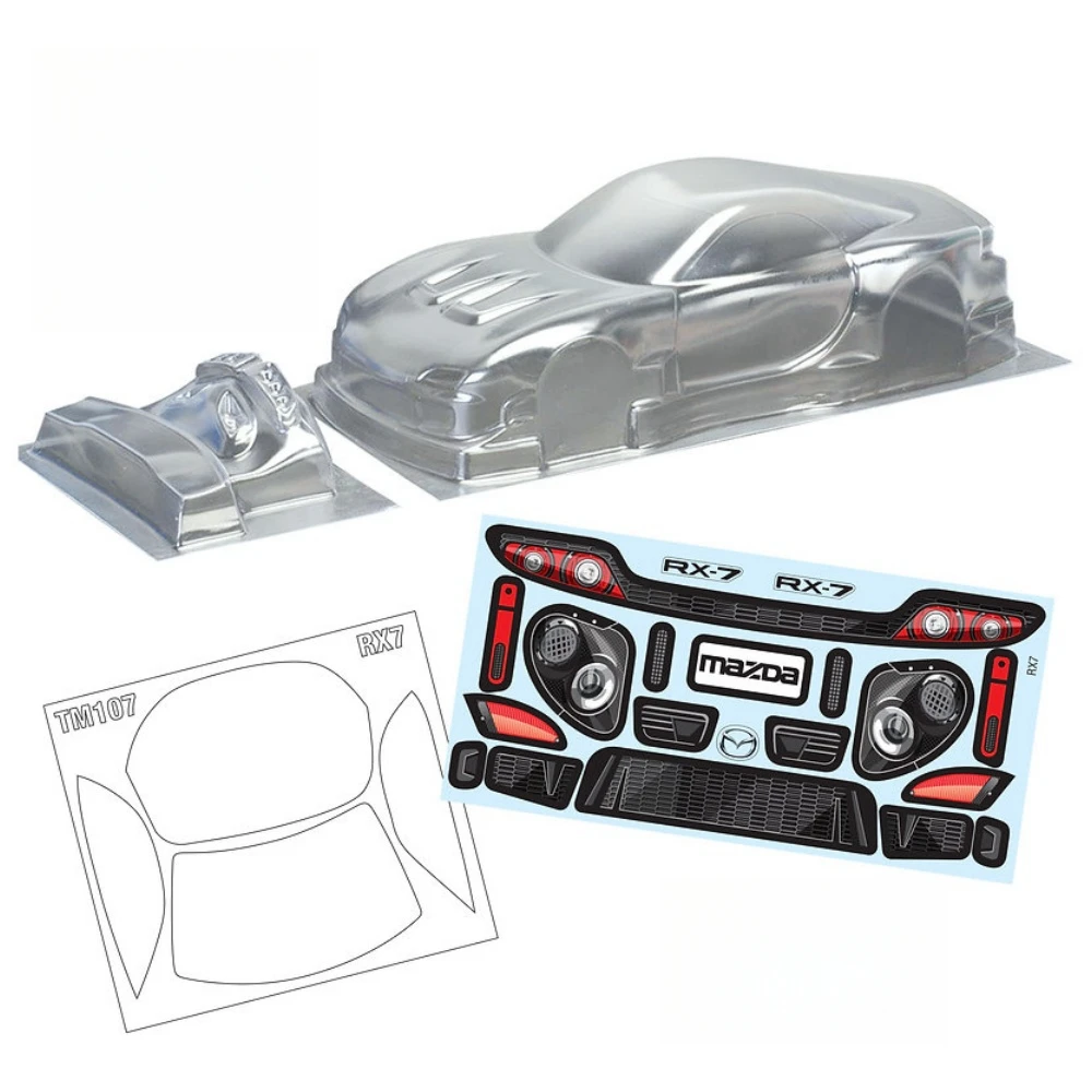 Lexan Body 1/10 Mini Mazda RX7 с пряжкой заднего крыла и светильника подходит для мини-шасси 1/10, колесная база 210 мм Tamiya M03 Carten M210 Lotus