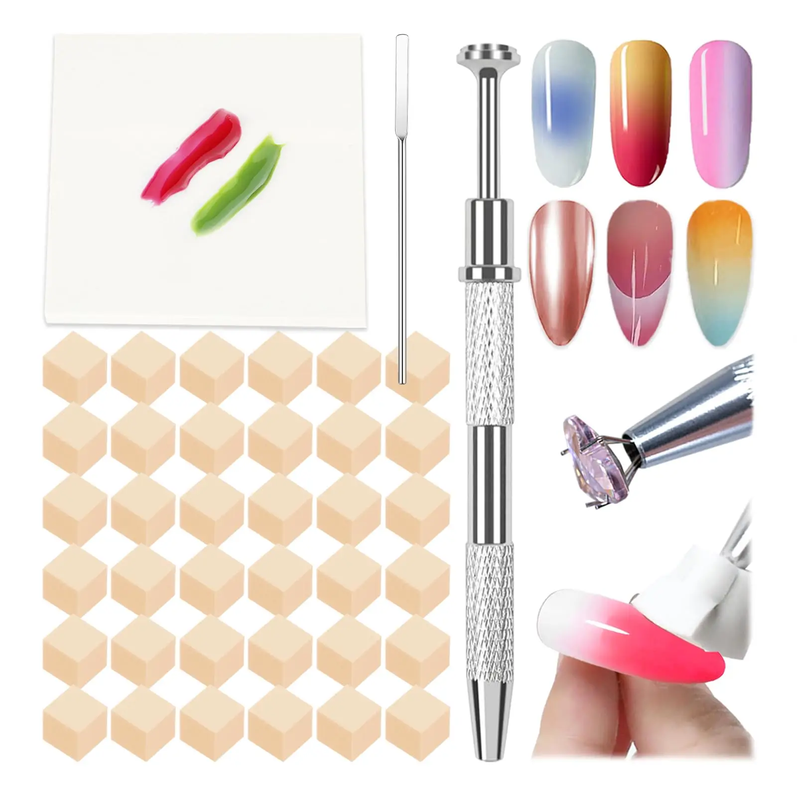 

150 soft nail sponges for gradient color and halo belt grab pen nail brushes for blending gradient gel nail techniques for desig