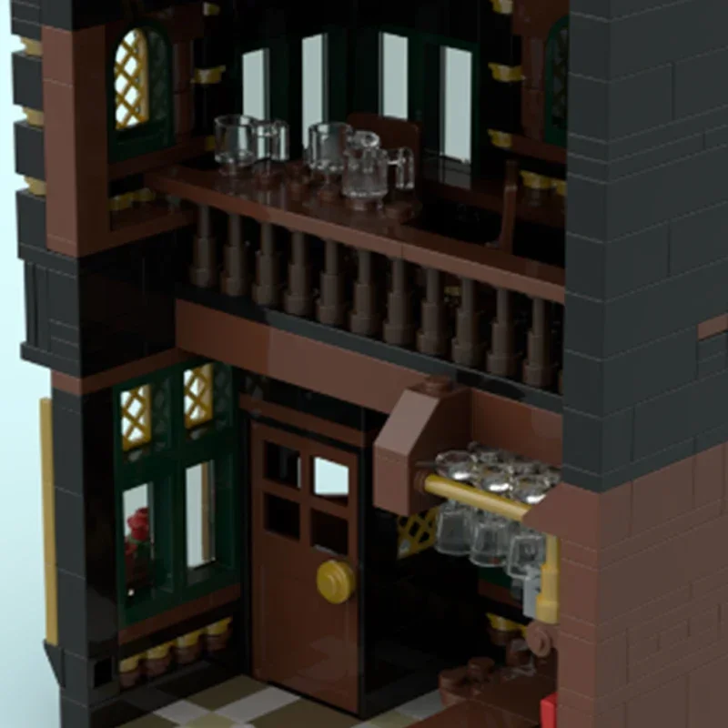 Techniczne klocki Moc City Street View Model The Crown Pub Modułowe klocki Prezenty Zabawki dla dzieci Zestawy do samodzielnego montażu