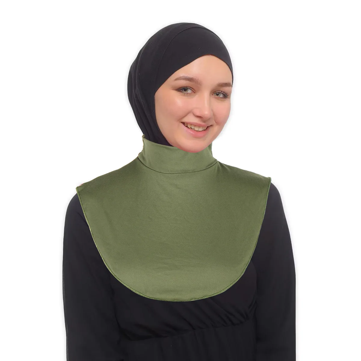 

Womens Muslim Modal Fake False Collar Islamic Hijab Detachable Turtleneck High Neck Cover Warmer Bright Solid Color Half Top