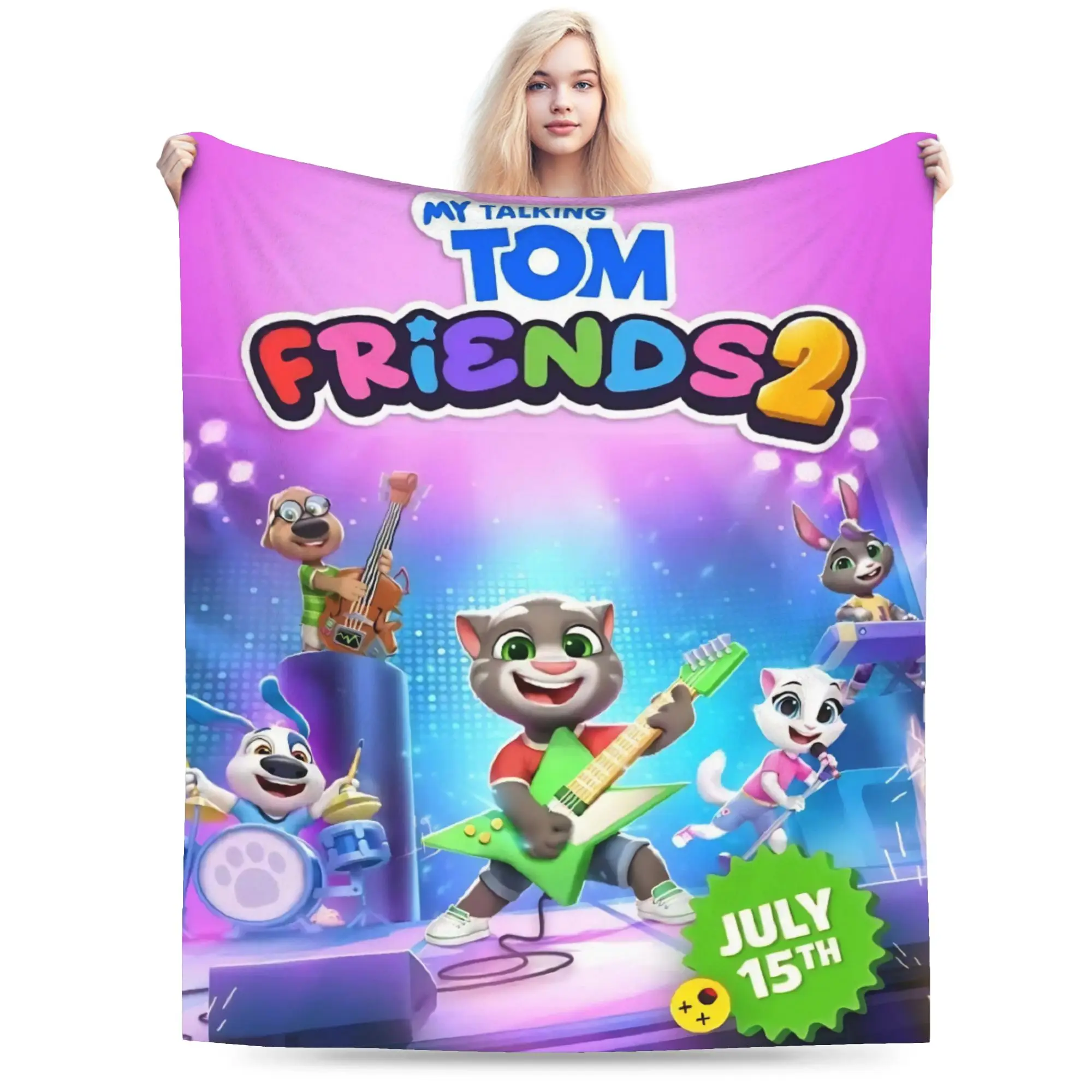 Super Soft T-Talking T-Tom And F-Friends Throw Blanket Premium Flannel Fleece Lightweight  Bed Blanket Cozy Fluffy Blankets