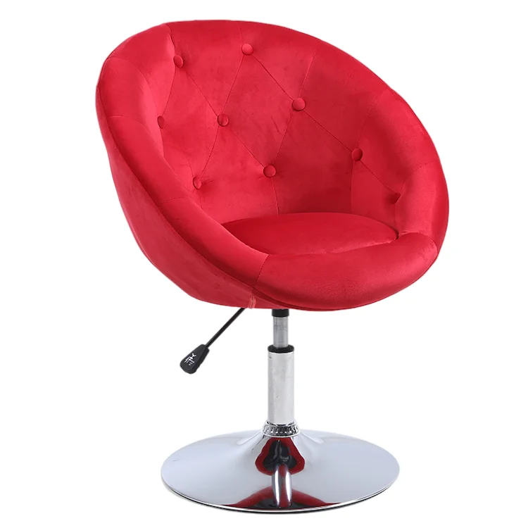 

Velvet Round-Back Tufted Tilt Chair With Height-Adjustable Hair Barber Shop Salon Chairs