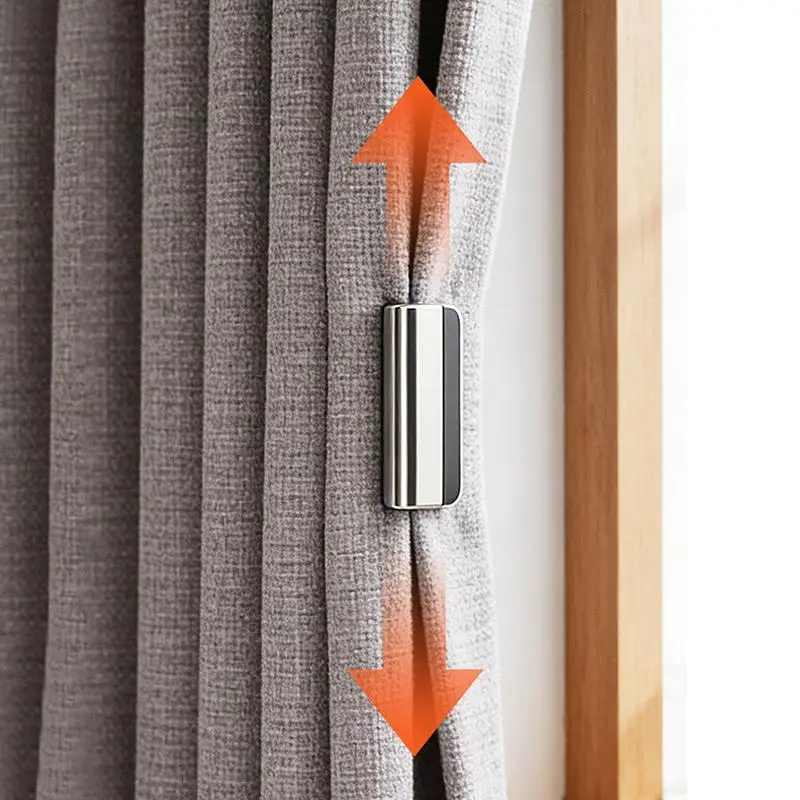 10 Stück starke magnetische Vorhangklammern, nagelfreie Verdunkelungsverschlussklammern, halten den Vorhang geschlossen und verhindern das Eindringen von Licht ins Schlafzimmer. – Detail 5