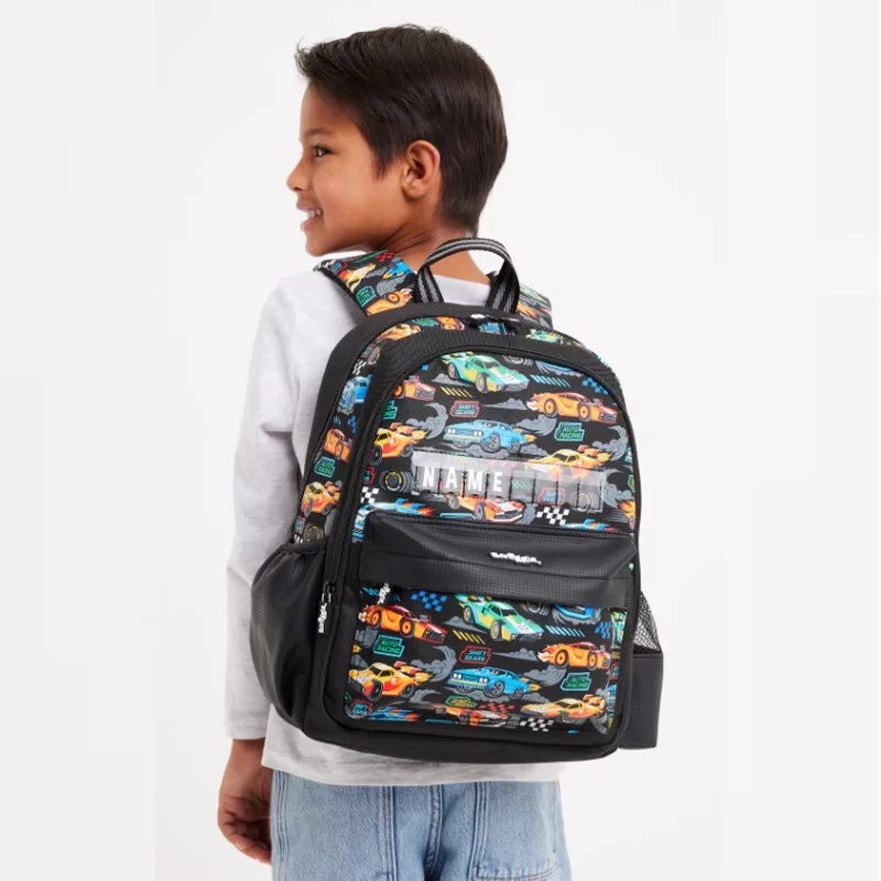 

Australian Smiggle Backpack Student Cartoon Black High-Speed Racing Design Backpack Lunch Box Pencil Case Student Gift