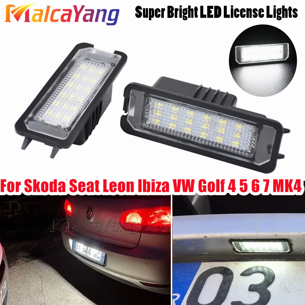 1 Pair LED Number License Plate Light for VW Golf MK4 MK5 MK6 Passat CC EOS Polo Rabbit Scirocco Beetle 3D0943021A 1J6943021B