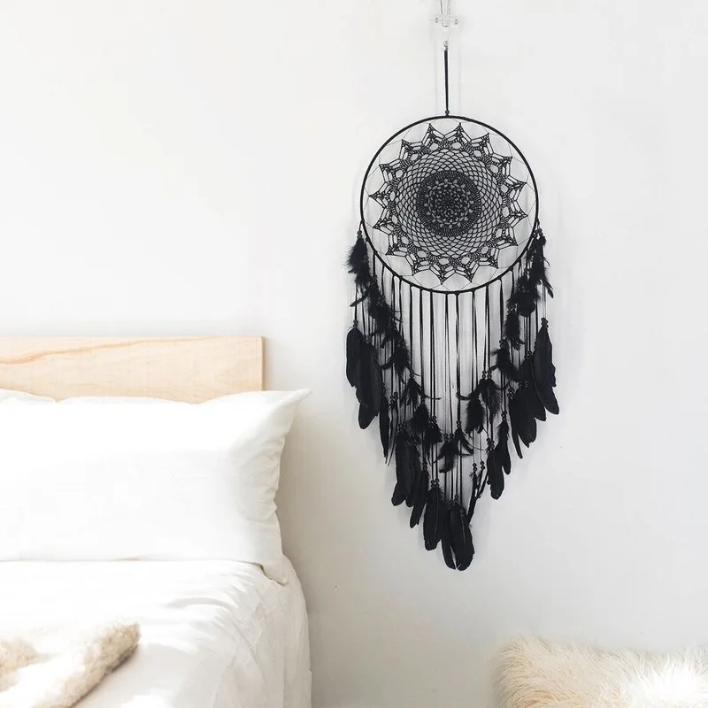 Large Size Black Dream Catchers Vintage Rustic Home Decor Ornaments Wall Hanging Dreamcatcher Bedding Christmas Room Decoration