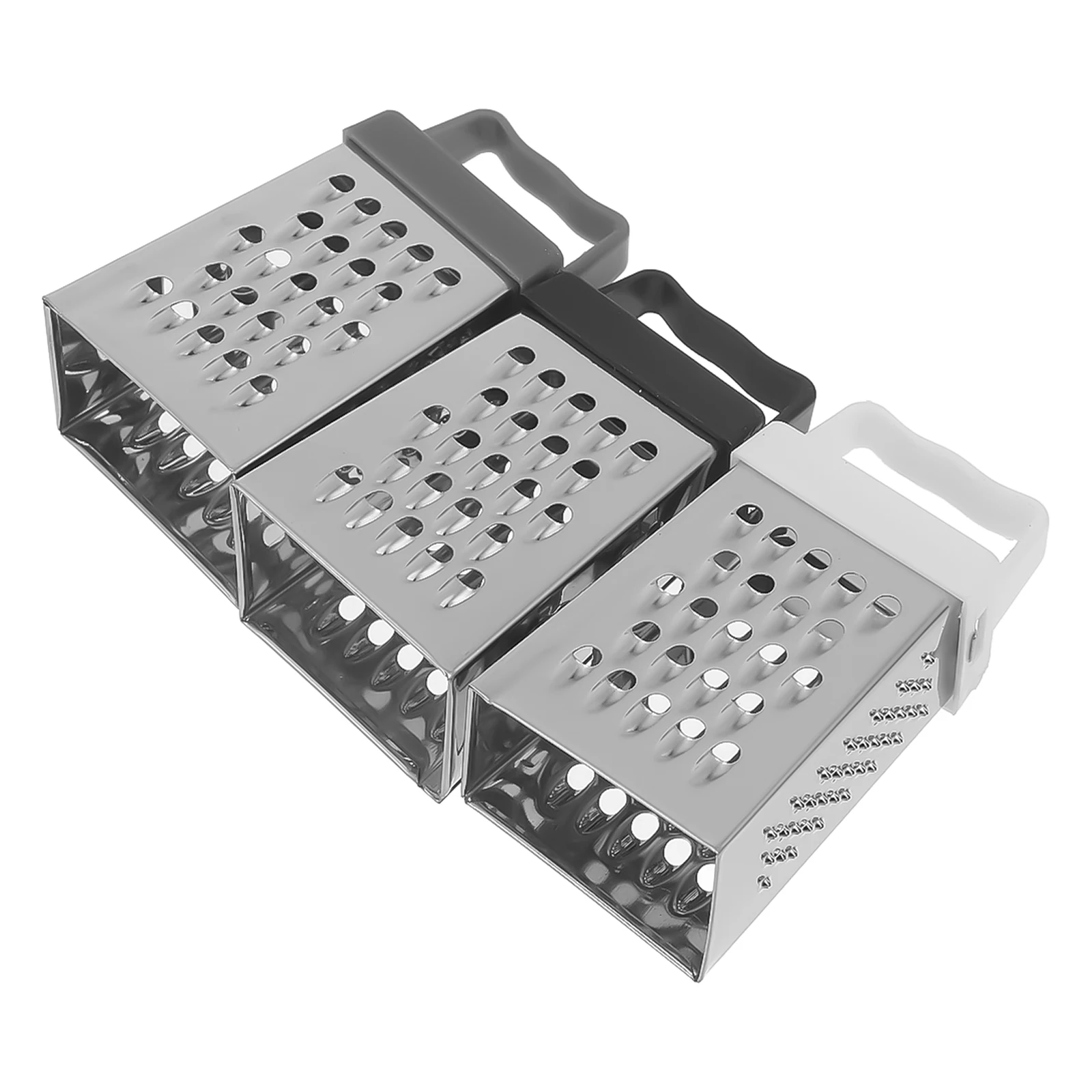 

3 Pcs Stainless Steel Grater Vegetable Slicer Kitchen Supplies Black White Grey Multi-use Grinder Shredder Safe Store