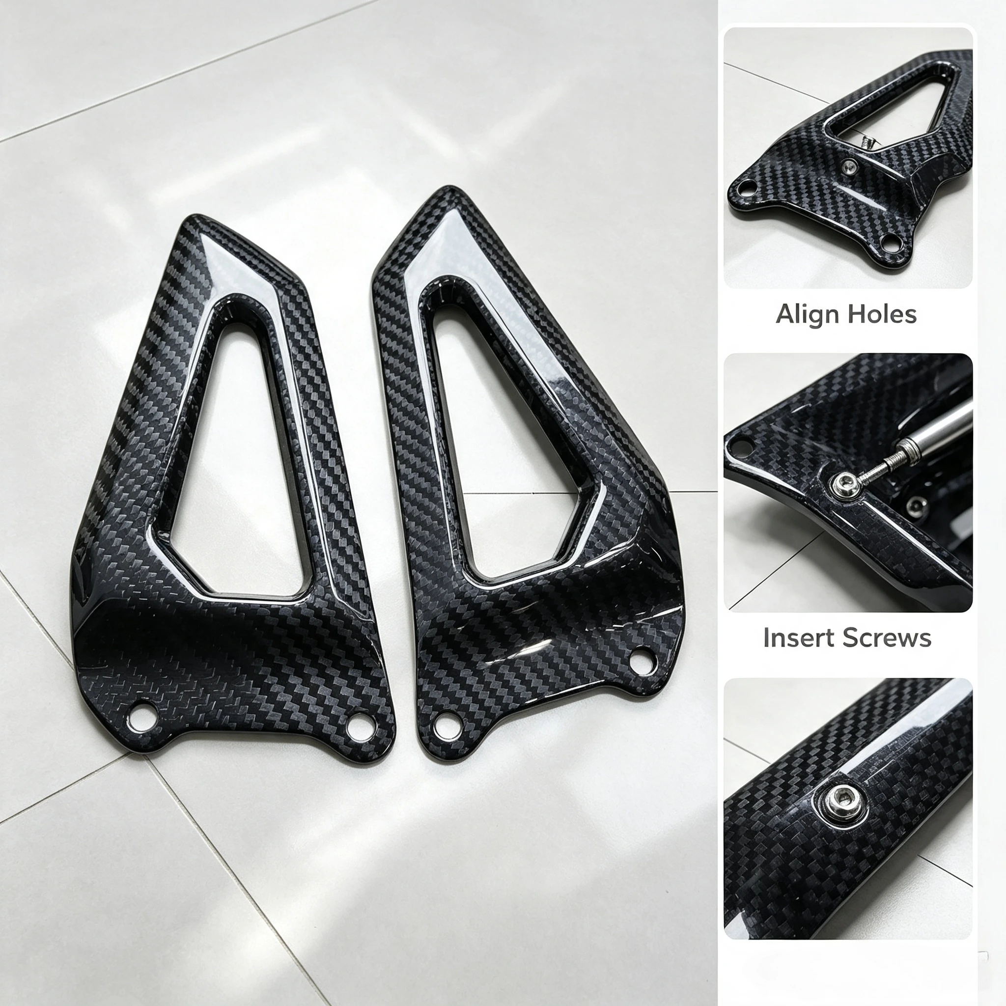 Carbon Fiber Motorcycle Foot Pedal Heel Guard for ZXMOTO 820RR 2026
