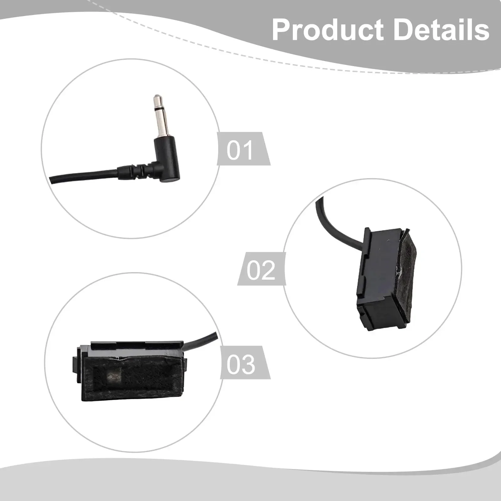 Car Interior Color Black Stereo Wired Microphone External Microphone Wear-resistant Light Weight Practical And Reliable