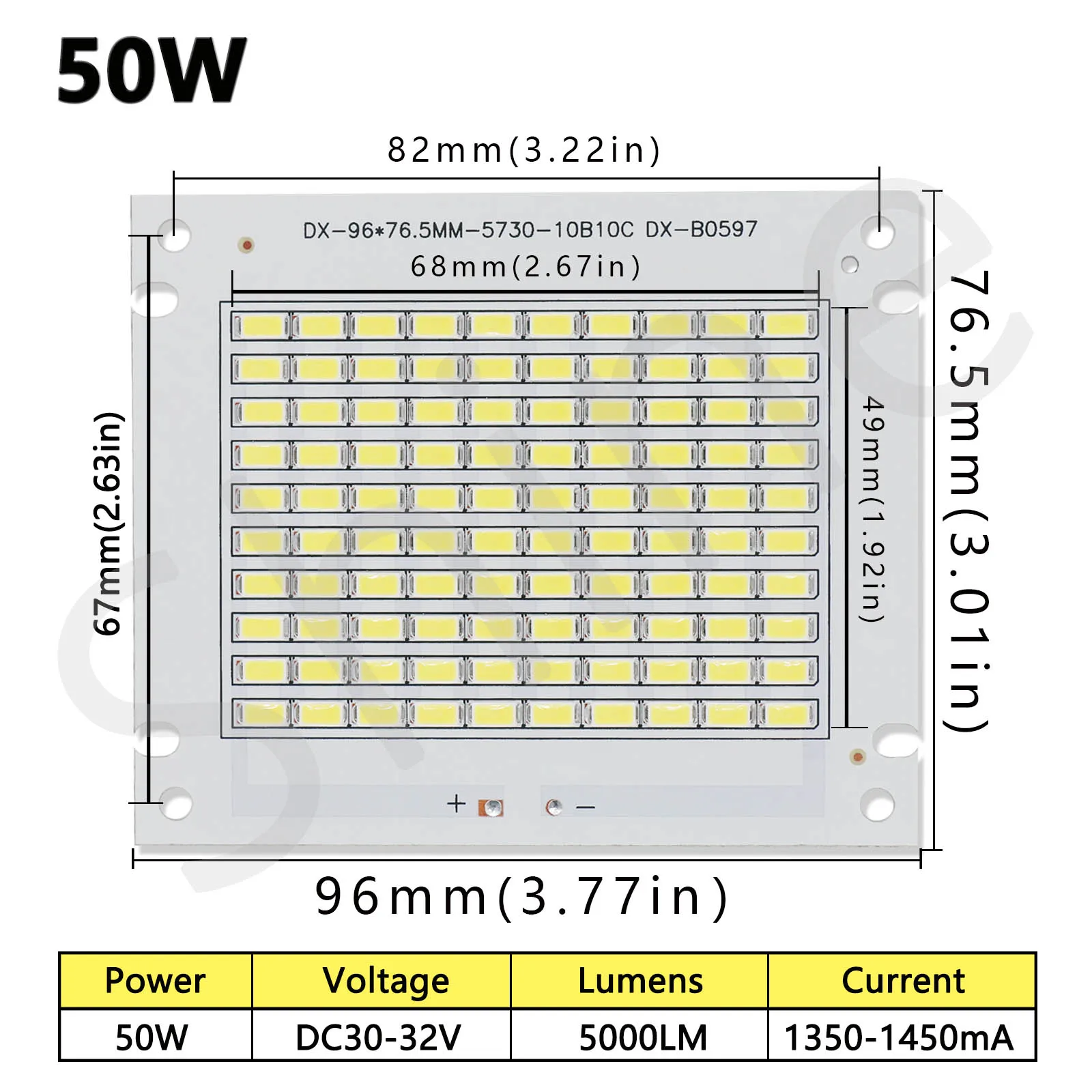 SMD 5730 Floodlight Super Bright Lighting Source Board DC30-32V 50W 100W 200W 6500K Outdoor Camping Advertising Courtyard