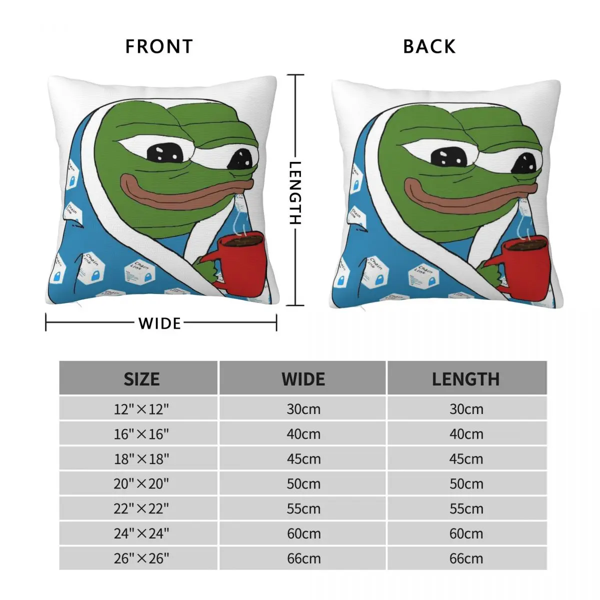 Comfy Link Marine Frog Chainlink Square Pillowcase Polyester Linen Velvet Creative Decor Throw Pillow Case Room Cushion Cover