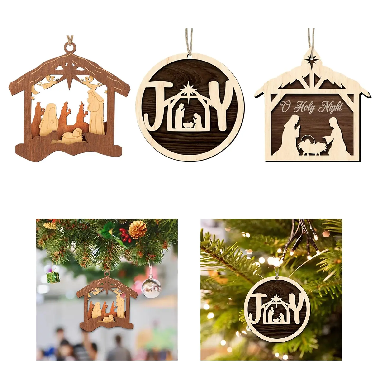 Nativity Scene Ornament Pendant for Christmas Tree Party Festival