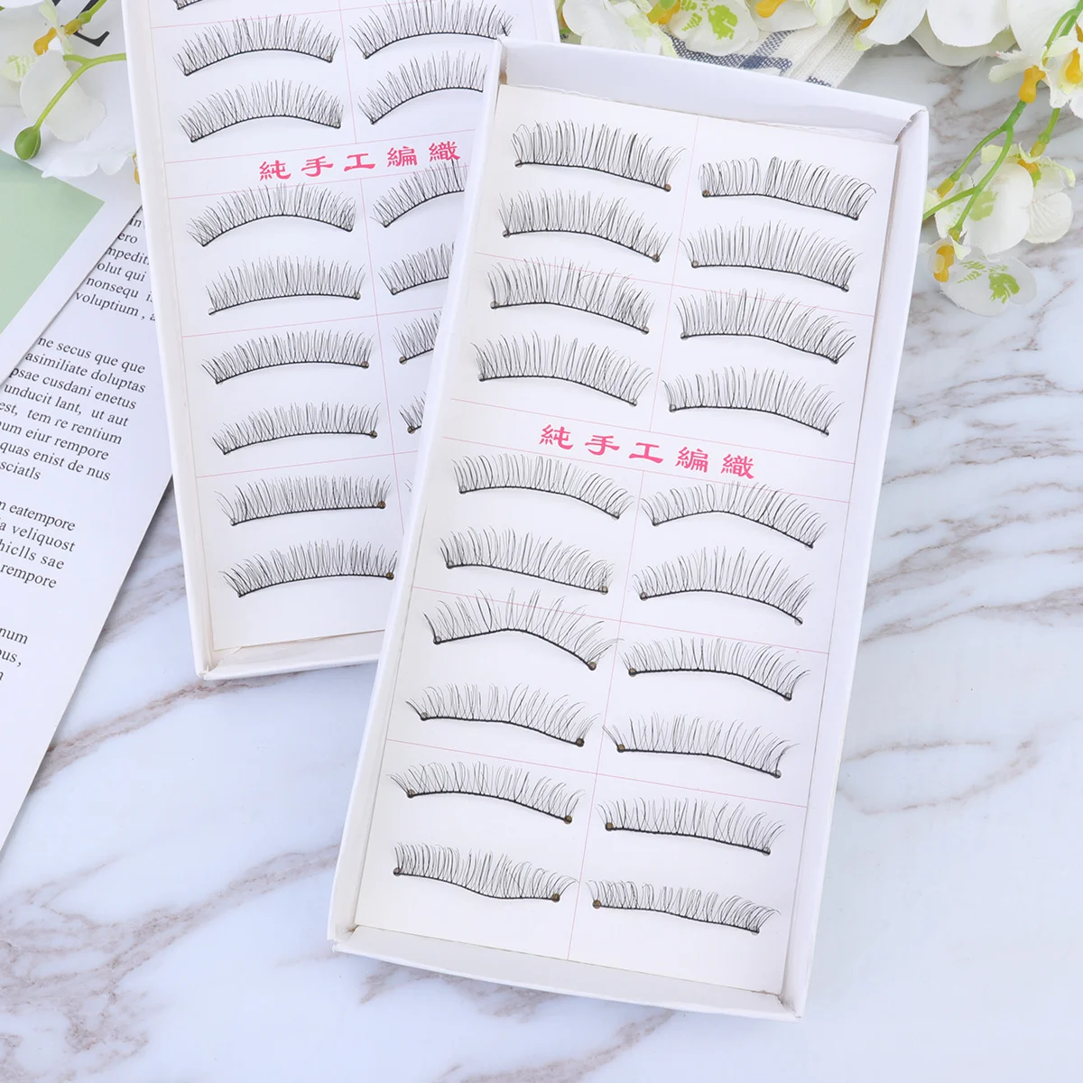 60 pares de cílios postiços de fio de algodão natural feitos à mão cílios longos e grossos acessórios de maquiagem para os olhos confortáveis para todas as ocasiões