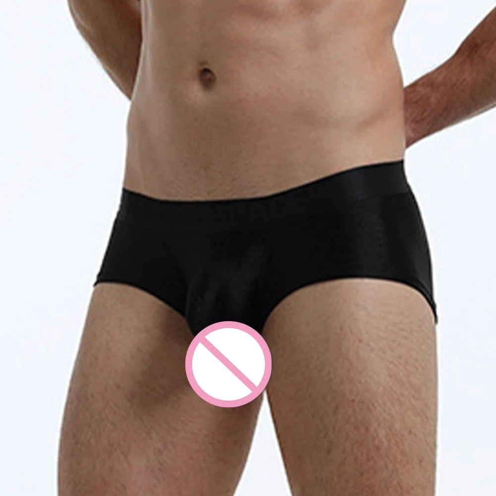 Ropa interior Sexy para hombre, de cintura baja Calzoncillos Bóxer, bañadores suaves con bolsa en U, calzoncillos elásticos, lencería Sensual delgada, bragas ligeras