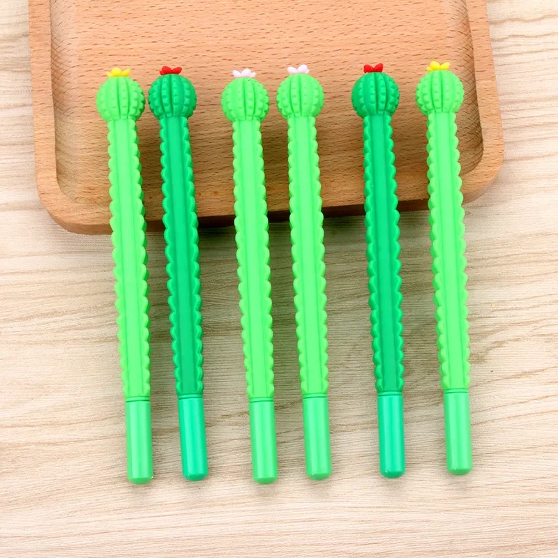 

24 шт., милый кактус, индивидуальное творчество, 0,5 мм, карбоновая ручка, Kawaii, школьные принадлежности, канцелярские гелевые ручки